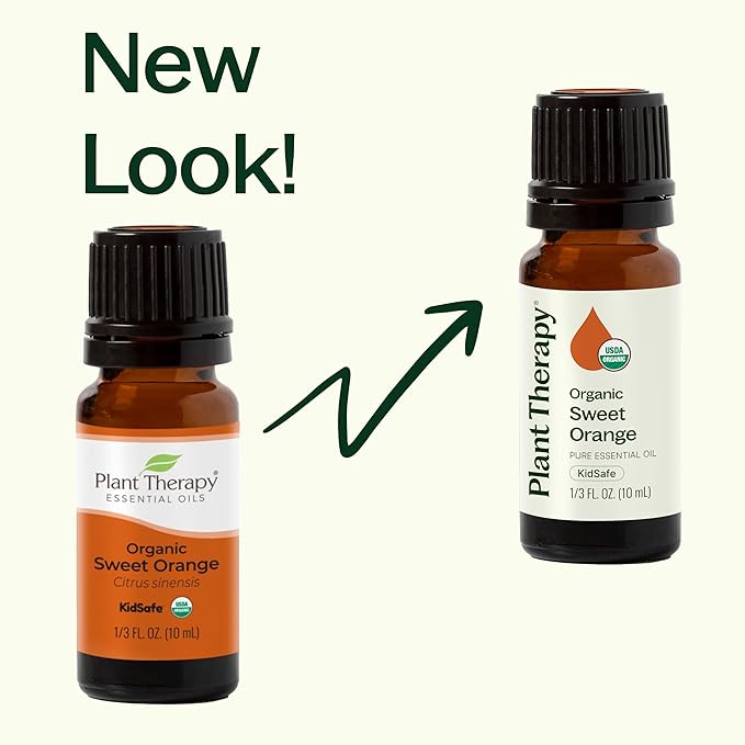Plant Therapy Sweet Orange Organic Essential Oil 100% Pure, USDA Certified Organic, Undiluted, Natural Aromatherapy, Therapeutic Grade 10 mL (1/3 oz)