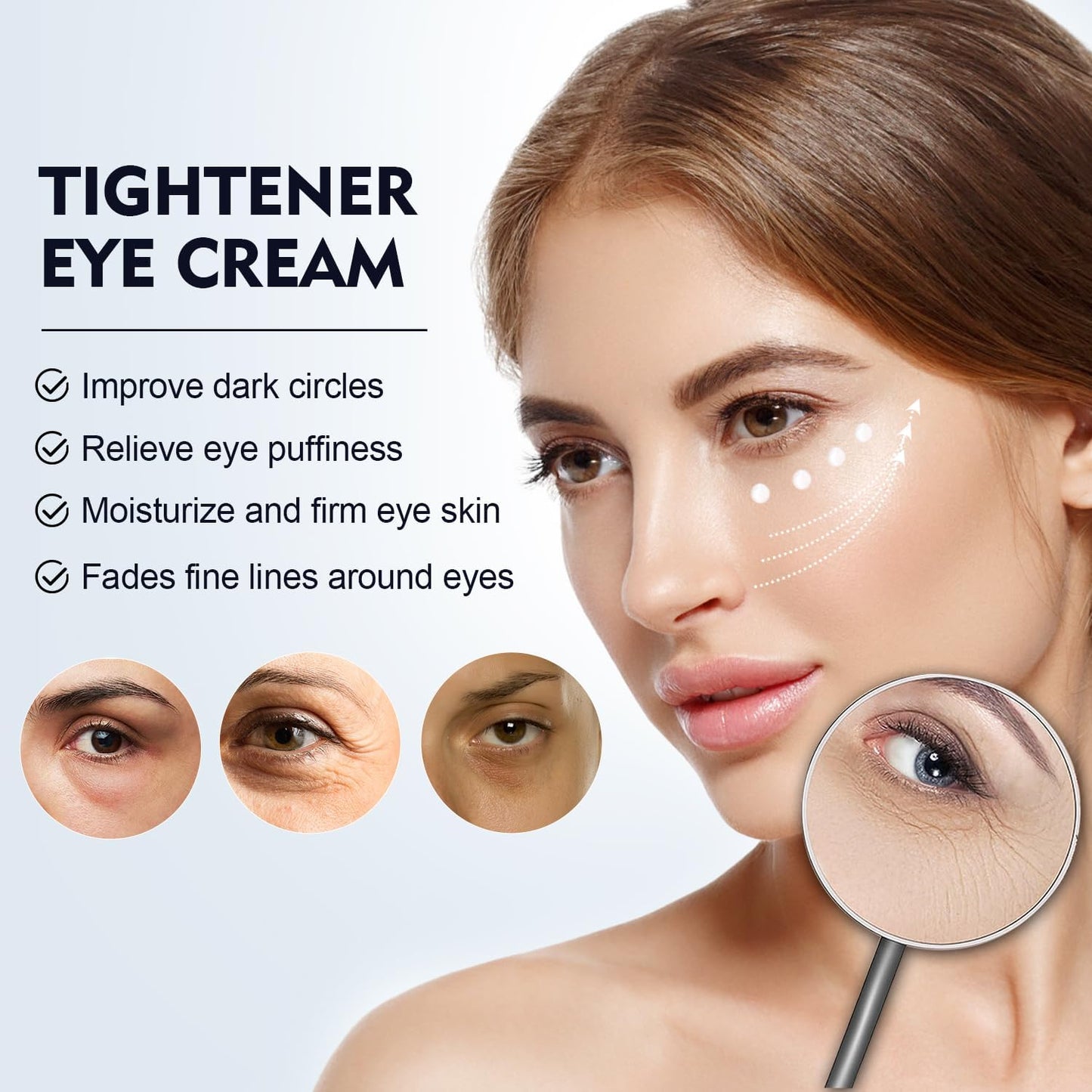 Berbax Eye Cream, Temporary Eye Tightener, Eye Tightener Cream, Nuclei Firm Under Eye Firming(2 * 30 ML)