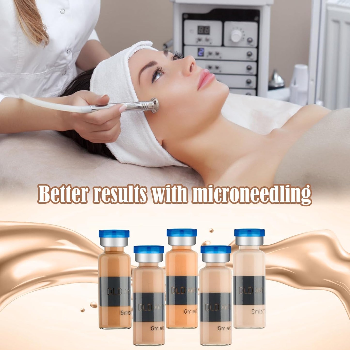 BB Facial Glow Starter Kit Facial Pigment Serum Treatment Kit,Anti-Aging Serum Pigments Set for Micro-needling Skin Treatment 10 Vials 5ml Hyaluronic Acid Ampoule foundation Essence Skin