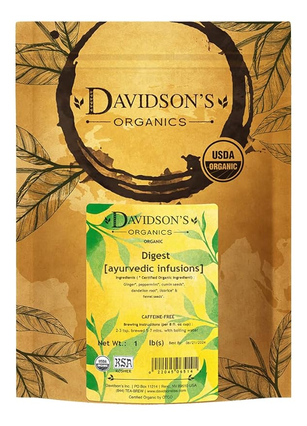 Davidson's Organics, Ayurvedic Infusions, Digest, Loose Leaf Tea, 16-Ounce Bag