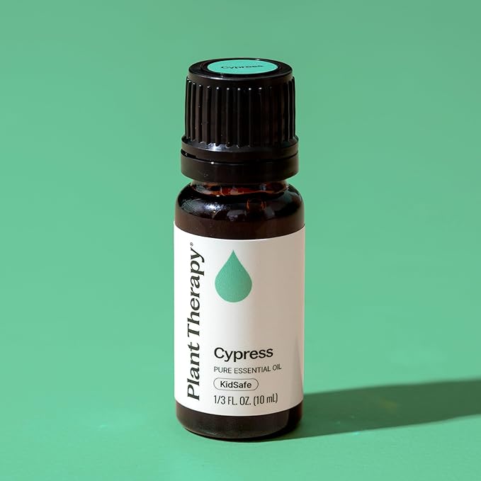 Plant Therapy Cypress Essential Oil 100% Pure, Undiluted, Natural Aromatherapy for Diffuser & Skin, Therapeutic Grade 10 mL (1/3 oz) Cypres Oil Refreshing & Clearing