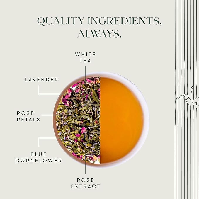 Luxmi Estates - Lavender Valley - Organic Lavender Tea - 50 Tea Bags | With Certified Organic Darjeeling Makaibari White Tea | Light & Fresh Delicate Flavor, Low Caffeine