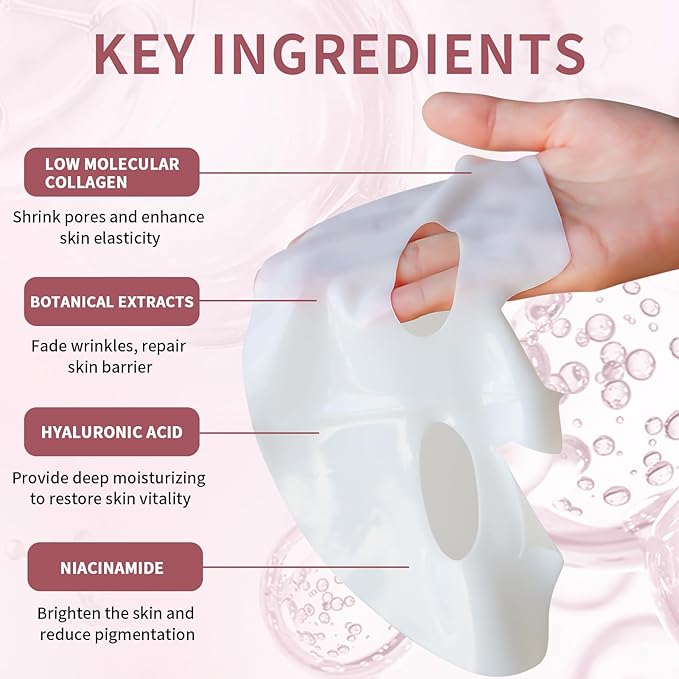 Bio-Collagen Face Masks, Real Deep Collagen Mask, Vitality-Fill Deep Hydrates, Facial Hydrogel Masks | TikTok Trend Items | Korean Skin Care