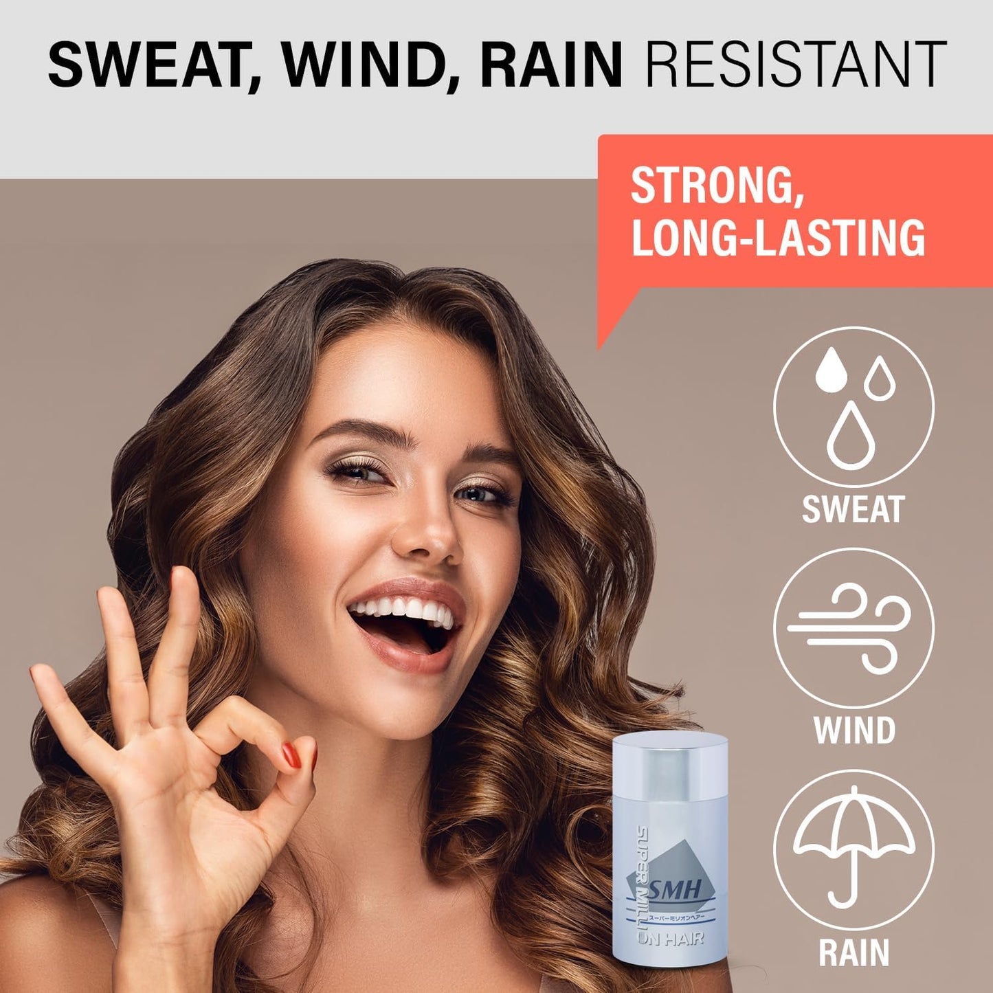 SMH Plant-Based Hair Fibers MADE IN JAPAN – Instantly Conceals Thinning Hair –Long-Lasting, Natural Look – Sweat, Water & Wind Resistant – For Men & Women (10g, Dark Blond)