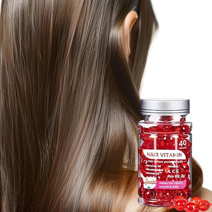 ENVISHA Hair Treatment Serum- No Rinse Moisturizing Capsules with Argan Jojoba Oils - Enriched with Vitamins A, C, E & Pro-Vitamin B5 for Frizz Control and Shine- 40 Capsules