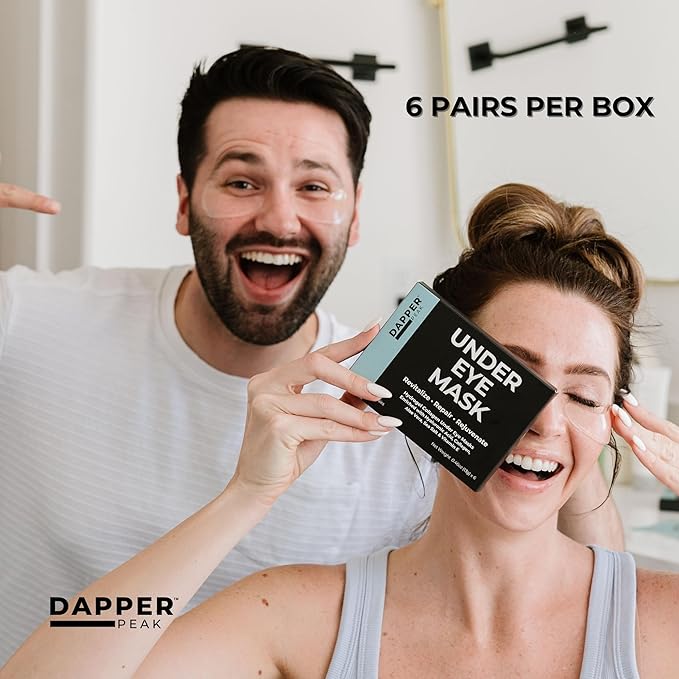 Under Eye Patches - 6 pairs| Hydrating Hydrogel Under Eye Mask/ Collagen Eye Patches, Hydrolyzed Marine Collagen, Vitamin E, Hyaluronic Acid, Remove Bags, Aloe, Skin Firming, Fragrance Free, 6 Pack