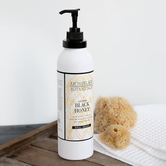 Archipelago Botanicals Black Honey Lotion, Hydrating Lotion for Nourished and Healthy Skin, Scented Body Lotion Free from Parabens, Phthalates and GMOs (18 oz)