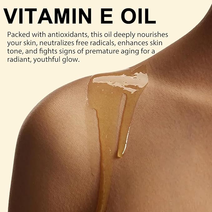 Vitamin E Oil, Body Oil Blend 75,000 IU Boost Skin Collagen, Hydrate and Plump Skin, Reduce Fine Lines and Scars, 2 Fl Oz