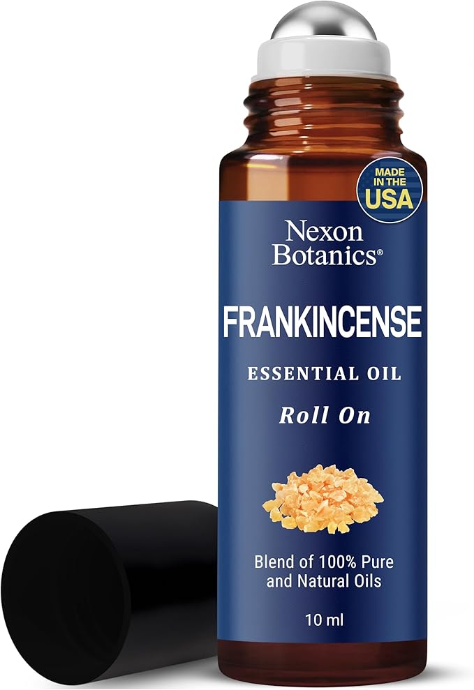 Frankincense Essential Oil Roll-On 10 ml - Pure, Natural Oil with Grapeseed for Aromatherapy & Skin Care - Nexon Botanics