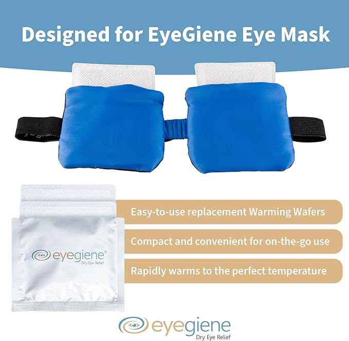 EyeGiene Refill - Insta-Warming Wafers for Self Heating Eye Mask – Warm Compress for Eyes, Multi-Use Heat Treatment for Dryness, Styes, Blepharitis, Portable Heated Eye Mask for Dry Eyes, 30 Pairs