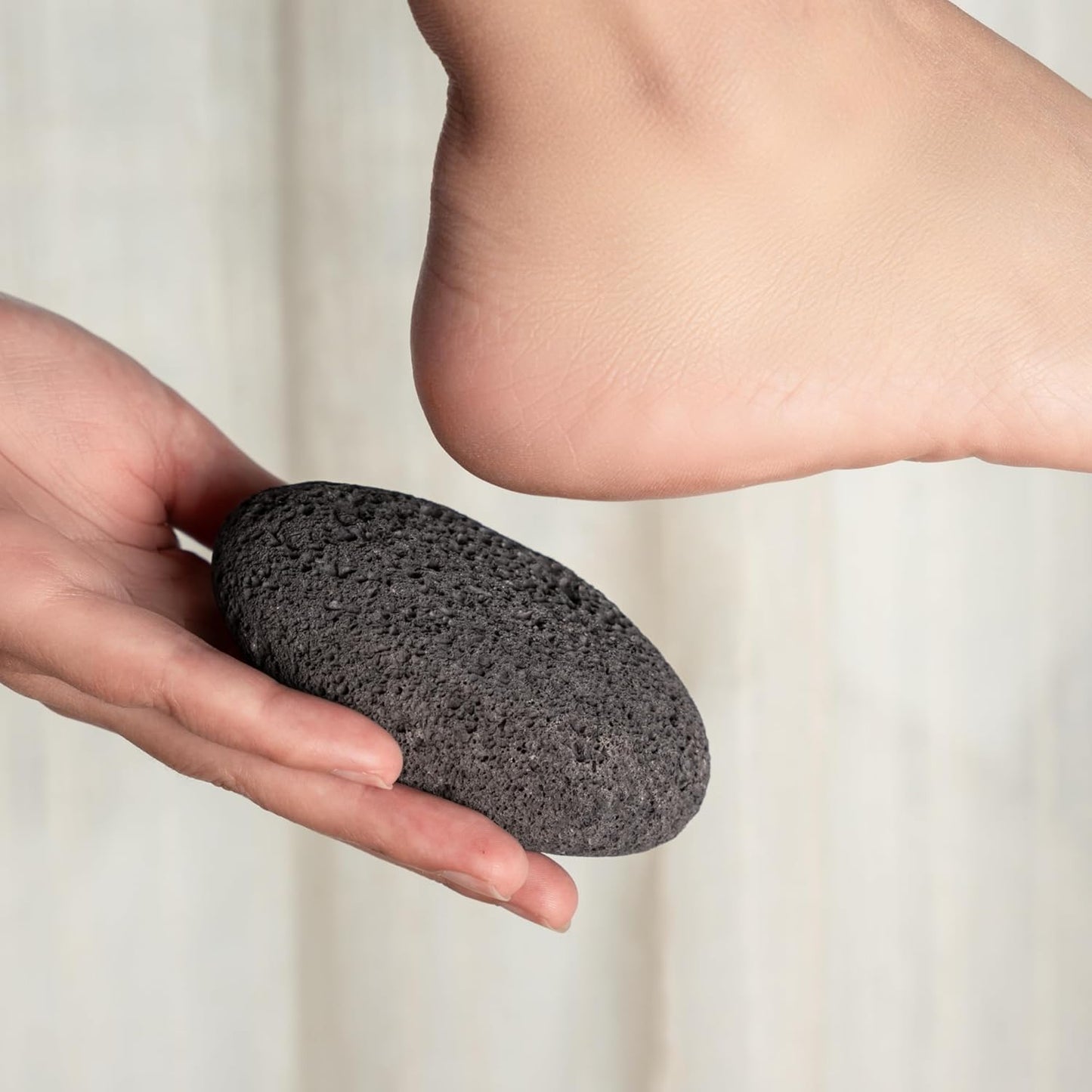 Natural Pumice Stone Set - Lava Foot Scrubber File, Round and Oval Shapes for Effective Exfoliation - Ideal for Cracked Heels, Callus Remover, and Dead Skin Removal - Brown Gray, 2-Pack