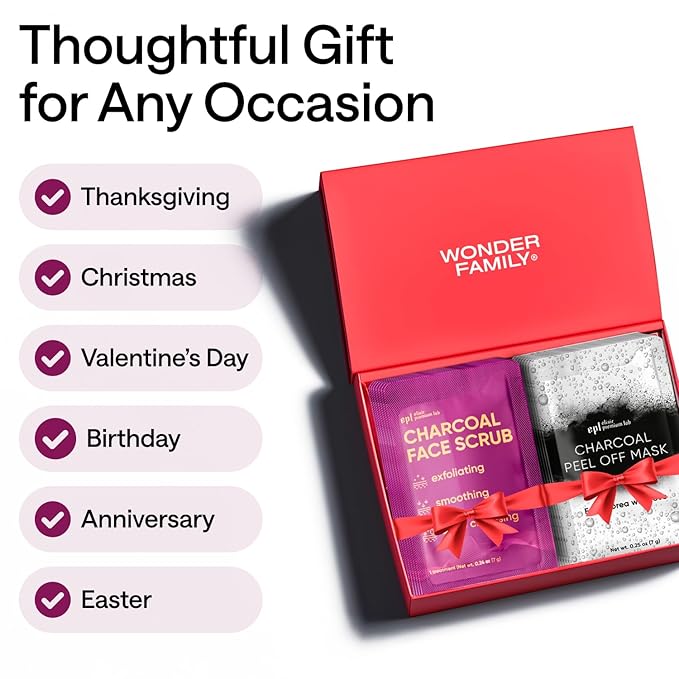 Ultimate Charcoal Skincare Bundle - Korean Charcoal Face Scrub & Peel Off Mask for Women & Men - 14 Exfoliating Scrubs & 1 Face Peel Mask for Blackheads & Pores