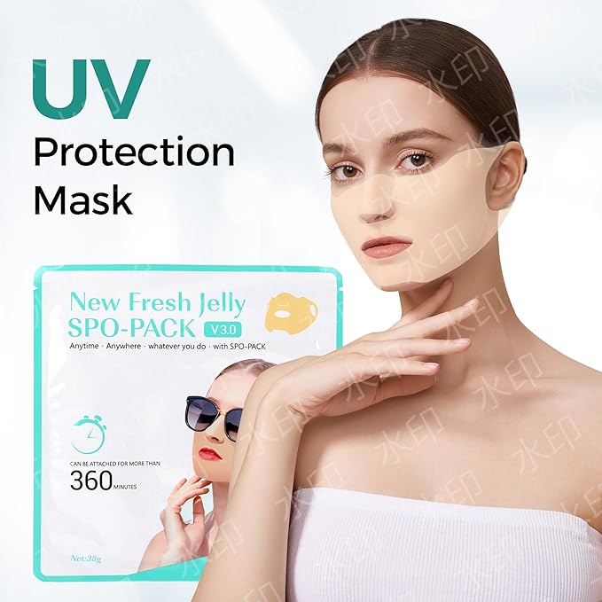 JACHOYI 5-Piece Golf Face Mask,Outdoor UV Protection Mask,Golf Sunscreen Patch,Gel Skin Care Mask,Suitable for Outdoor Sports, Cycling, Mountain Climbing