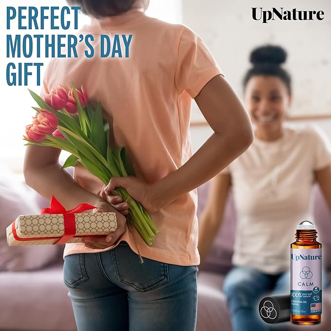 UpNature Calm Essential Oil Roll On - 100% Natural Stress Relief Aromatherapy - Relaxation Self Care Gifts for Women & Men