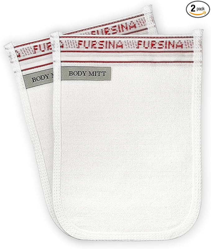 Exfoliating Glove (2 PCS) - Turkish Hammam Mitt for Bath, Exfoliating Body Scrubber Mitt, Dead & Dry Skin Remover for Body, Great for Spray Tan Removal, Smooth Skin Surface