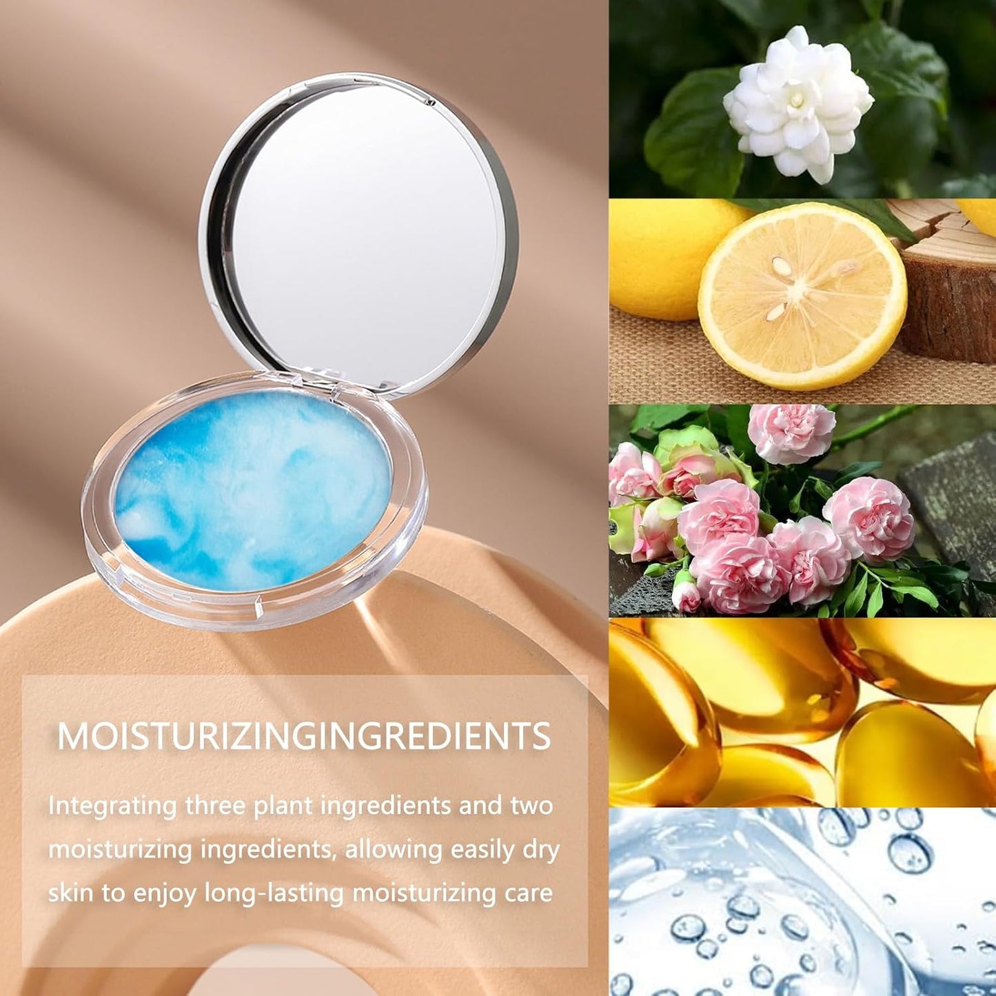 Chillab Lavender Matte Powder,Oil Control Face Pressed Powder Face Setting Powder with Mini Powder Puff for Silky Flawless Long-Lasting Lightweight Skin-friendly Face Cosmetics (Floating Cloud)