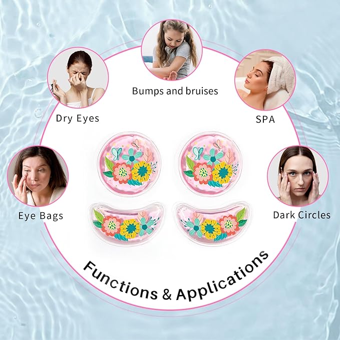 ZNÖCUETÖD Reusable Gel Eye Pads for Puffiness & Dark Circles - Cold/Warm Therapy Compress with Cooling Under Eye Patches, Reduces Wrinkles & Redness, Pain Relief Eye Mask for Relaxation