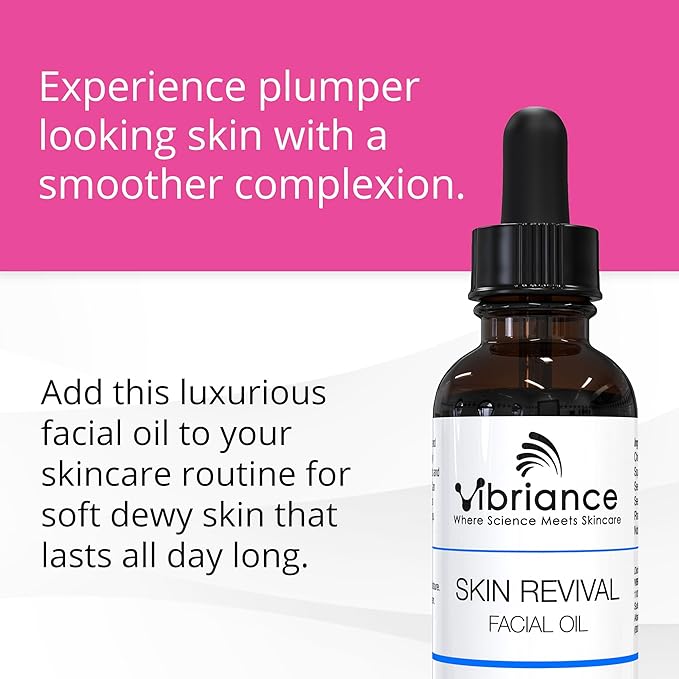 Vibriance Skin Revival Facial Oil - Natural Ingredients - Face Hydrating for Sensitive and Dry Types, with Vitamin E, Sea Buckthorn, Camellia, Squalane - Vegan, Paraben-Free