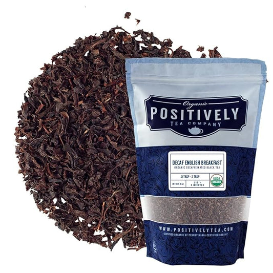 Organic Positively Tea Company, Decaf English Breakfast Black Tea, Loose Leaf, 16 Ounce