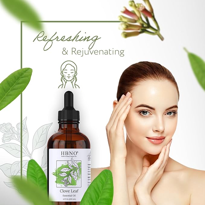 HBNO California Bottled Clove Leaf Essential Oil 4 fl oz (120ml) Value Size - Natural Oil for Cleaning, Aromatherapy, DIY, Soap & Diffuser