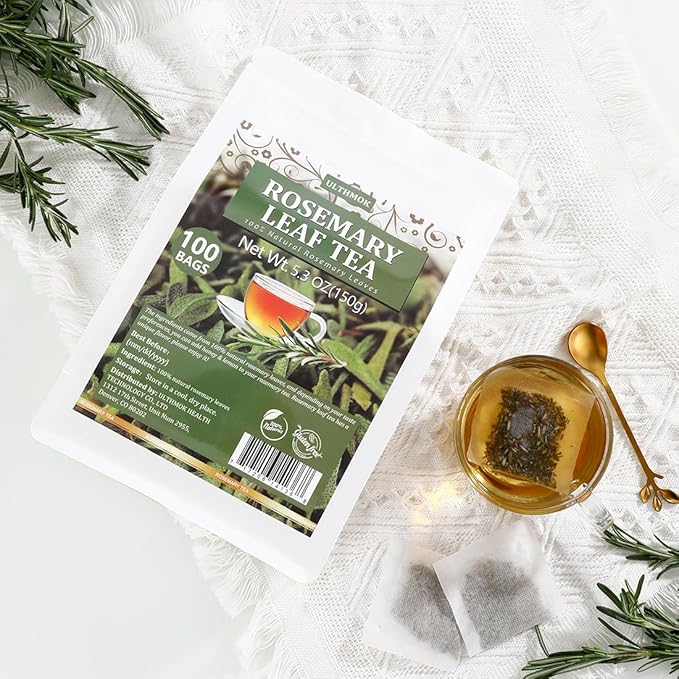 Premium Rosemary Tea Bags, 100 Teabags. Made with 100% Pure Natural Rosemary Leaves,No Additives & Caffeine Free.