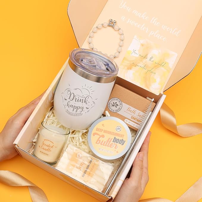 Gifts for Women BODY & EARTH Birthday Gift Sets, Vanilla Bath Set Spa Gifts for Women, 6pcs Womens Gift Vanilla Spa Kit for Mother