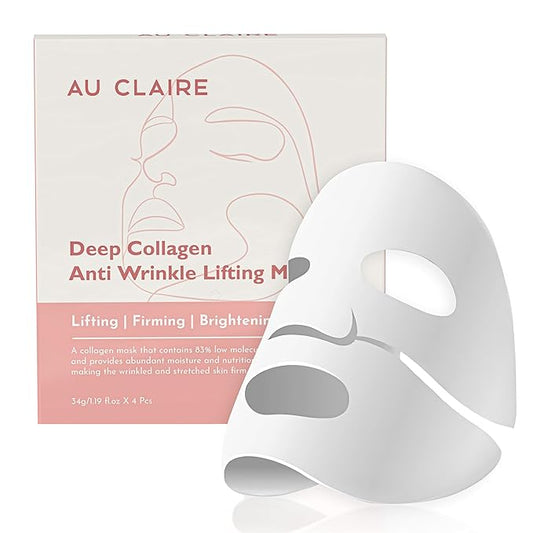 Deep Collagen Face mask, Hydrating Anti-wrinkle Lifting mask for All Skin Types, 34g x4ea