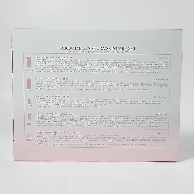 Skin Care Set, Skin Care Routine Kit for Women, Teen Face Care Kit Girls, Skincare Gift Set with Cleanser, Toner, Serum, Eye Cream, Face Cream 5pcs Mother's Day Christmas Birthday Daughter Wife