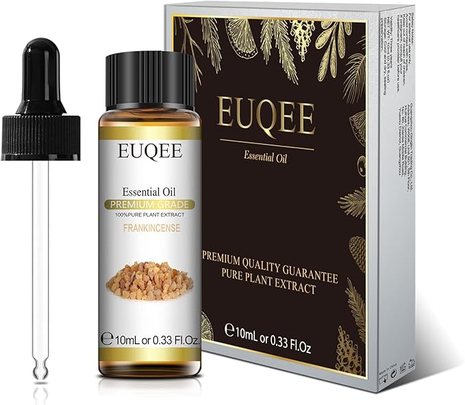 Frankincense Essential Oil 10 ml Pure Essential Oil with Glass Drop Great for Diffusers,Aromatherapy, Soap & Candle Making, Humidifier - 0.33 Fl oz