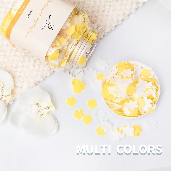 Foot Soak Flower Soap Sheets Pedicure Foot Soaks for Softens Calluses Moisturizing Relaxing Feet Pedi Party, Birthdays, Sleepovers Use (Lemon)