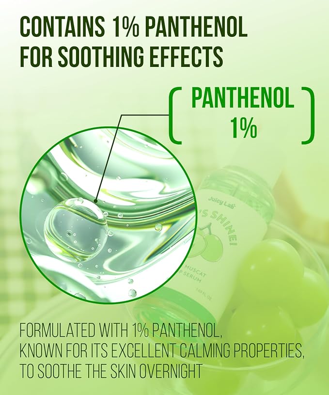 Let's Shine! Shine Muscat Syrup Serum 1.69 fl. oz(50ml) - Hydrating & Calming Face Serum with Hyaluronic Acid, Vitamin B5 & C, Perfect for Sensitive Skin, Fast Absorbing & Lightweight