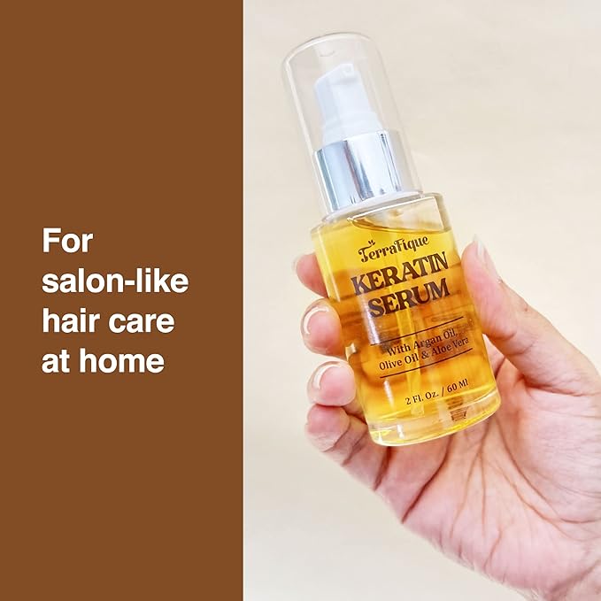 Keratin Anti-Frizz Leave-in Conditioner and Straightening Serum with Argan Oil for All Hair Types - 2 Fl. Oz.