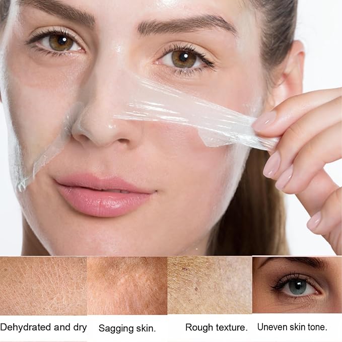 Collagen Overnight Wrapping Peel Off Face Mask - Deep Hydration Care, Reduce Sagging & Dullness, Hydrolyzed Collagen Glass Skin Peel Off Mask, Korean Skincare