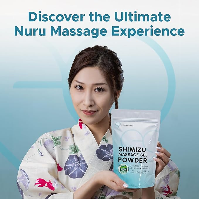 Nuru Massage Gel Therapy Powder 500g | Seaweed & Green Tea | Made in Japan | Paraben & Glycerine Free | Makes 13.2 gal