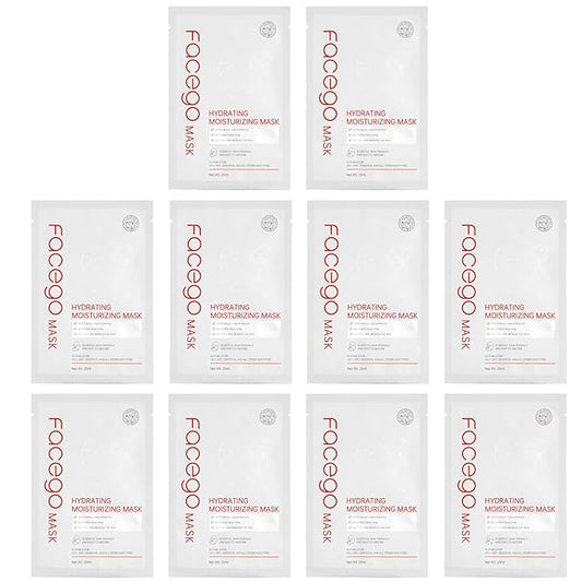 Collagen Face Mask - Hydrating & Moisturizing Sheet Mask with Natural Centella Asiatica for Soothing Skincare, Deeply Nourishing Dry Skin 10-Count