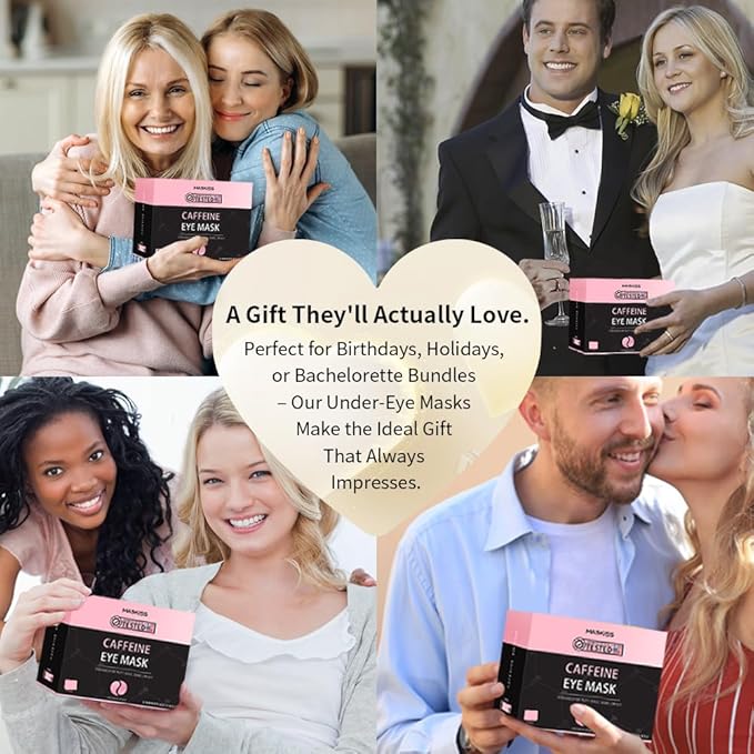 Under Eye Patches (50 Pairs), Caffeine Eye Masks for Dark Circles Puffy Eyes Undereye Bags, Collagen Eye Patches for Wrinkles and Puffiness, Skin Care Gift for Her