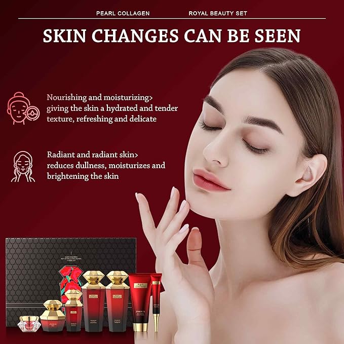 Anti-Wrinkle Skin Care Routine Kit for Women - Reduce Aging & Hydrate Skin - Facial Cleanser, Toner, Lotion, Cream, Serum, Eye Cream - Skincare Gift Set for Wife, Mom - Christmas Stocking Stuffer