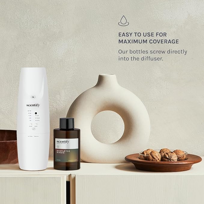 Scentify Holiday Mistletoe Magic Aroma Oil Christmas Refill Scent for Oil Diffusers - Pine, Oak, Moss, Clove, Cedar - Luxurious Relaxing Aromatherapy Fragrance 100ml, 3.38oz