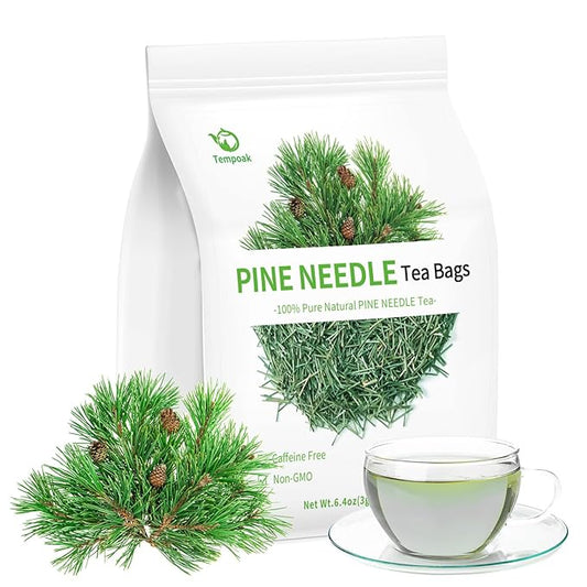 Wild Pine Needle Tea Bags - 60bags/6.4 Oz 100% Pure & Natural Pine Needle Herbal Tea, Caffeine Free, No Additives, No Sugar, Non-gmo, No Gluten