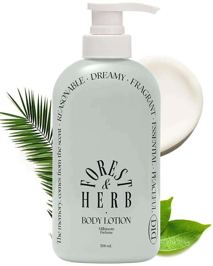 ODID Milk in Cera Perfume Body Lotion - Korean 100hr Moisturizing Body Moisturizer for All Skin Types - Natural Green Herb Scent - with Milk Protein and Ceramide, 16.9 fl.oz.