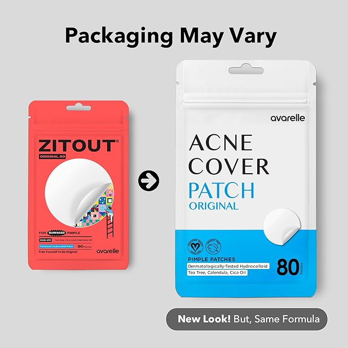 AVARELLE Pimple Patches for Face | Hydrocolloid Acne Patches for Covering Blemishes | FSA HSA Zit Patches with Tea Tree, Calendula, & Cica | HSA Store Eligible Items (10-14 mm, 80 Count)