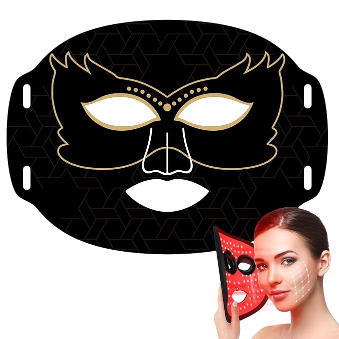 LED Face Mask Light Therapy Facial Mask for Skin Rejuvenation and Treatment Red Blue Infrared Light Therapy Device 7 Colors with High-Intensity LEDs, Beauty Skin Care