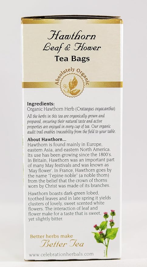 CELEBRATION HERBALS Hawthorn Leaf & Flower Organic 24 Bag, 0.02 Pound