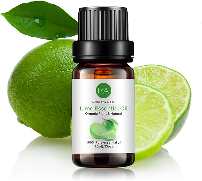 Lime Essential Oil, 100% Pure Organic Natural Aroma Lime Oil for Diffuser, Massage, Yoga, Meditation, Bath, Skin Care (10ml)