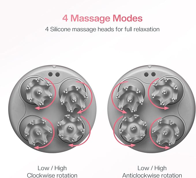 COMFIER Scalp Massager for Hair Growth, Waterproof & Full Body Kneading, 84 Massage Nodes, Handheld Head Scratcher, Cat Massager, Pink