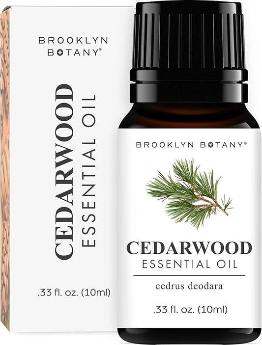 Brooklyn Botany Cedarwood Essential Oil - 100% Pure and Natural - Premium Grade Essential Oil - for Aromatherapy and Diffuser - 0.33 Fl Oz