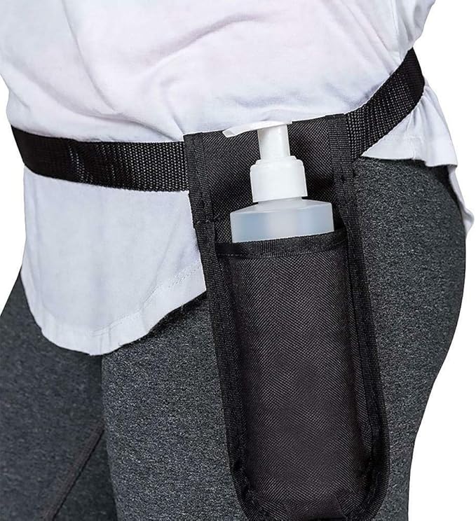 SYCOOVEN Professional Massage Therapist Holster with Adjustable Belt, Massage Bottle Holster, Massage Oil Waist Bag Single Bottle Lotion Holster(black)