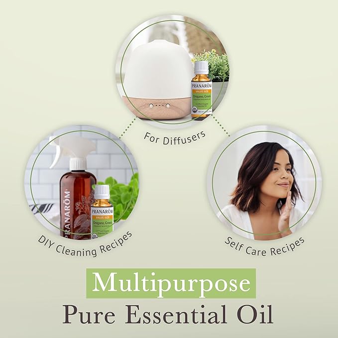 Pranarom USDA Certified Organic Oregano Essential Oil (30ml), 100% Pure Undiluted Therapeutic Grade from Hungary/Turkey for Aromatherapy, Diffuser, Immune Support, Relaxation, DIY