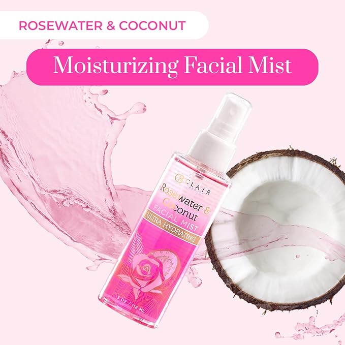 Rosewater & Coconut Face Mist - Refresh and Soothe Tired & Dry Skin, Instant Moisturing & Hydrating Facial Mist Spray - Cruelty Free Korean Skin Care For All Skin Types