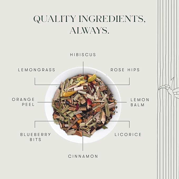 Luxmi Estates - Blueberry Herbal - Organic Blueberr Tea 100g (50 Cups) | Certified Organic Tea | Caffeine-Free